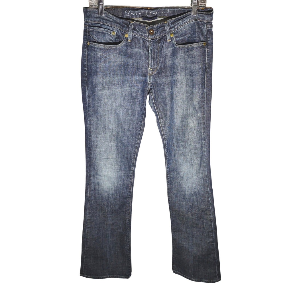 Vintage 1996 Levi's Capital E‎ Swank Low Slim Bootcut Jeans Womens 32 Waist Blue